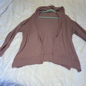 Long American Eagle Hooded Open Sweater Mauve ☂️